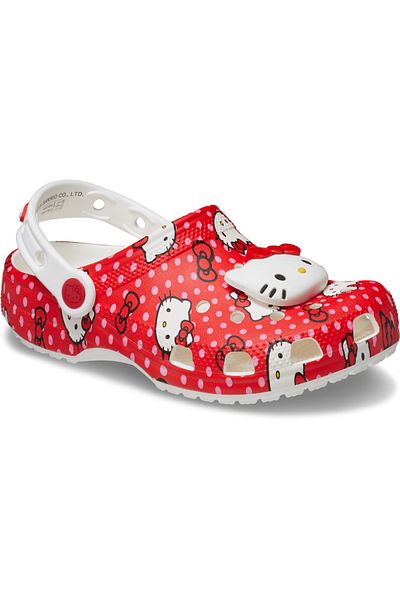 Crocs شبشب كلوج كلاسيكي باللون الأحمر من هالو كيتي