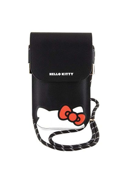 Hello Kitty Bag, Eco-Leather, Hiding Kitty Cord, Black