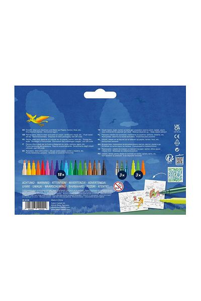 Faber Castell Faber-castell Dinosaurs 18 6 Colors Marker Set