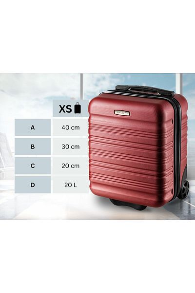 zagatto ® Zg508 Abs Xs Cabin Trolley, 20l, 40x30x20 Cm, Red, Wizz Air Hand Luggage Compatible