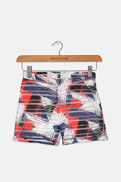 Byblos Kid Girls Printed Shorts, Red and Blue Combo