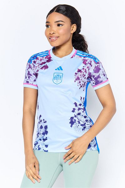 adidas Women Regular Fit Short Sleeve Spain Football Team Jersey, Multicolor
