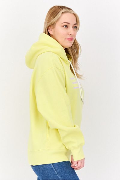 Esprit Women Long Sleeves Brand Logo Hooded Sweatshirt, Yellow