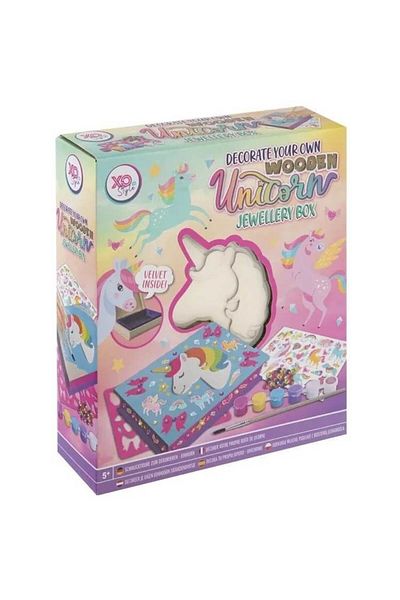 GRAFİX Creative set of wooden jewelry box Unicorn with 6 colors and Grafix stickers