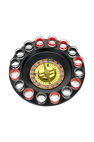 zola Joc ruleta cu shot-uri, diametru 30 cm, 16 pahare din sticla, capacitate 25 ml