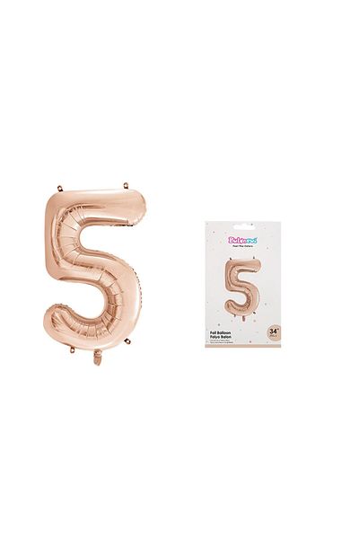 TATLI GÜNLER 34" Foil Balloon Number 5 Rose Gold