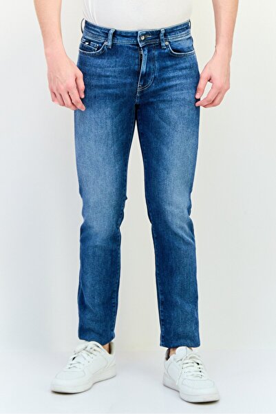 GAS بنطلون جينز رجالي قابل للتمدد بقصّة Slim Fit، أزرق