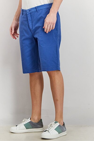 Tchibo Men Regular Fit Solid Chino Shorts, Blue