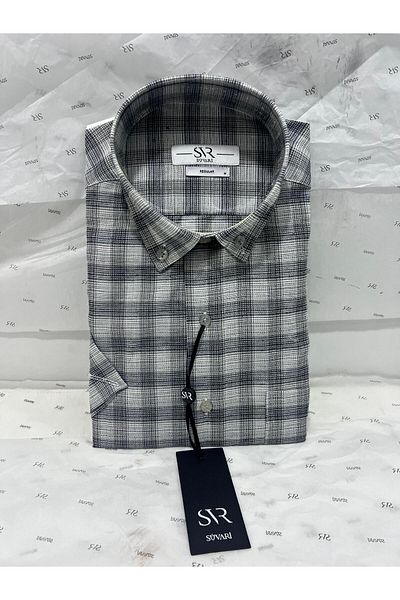 SÜVARİ Regular Fit Plaid Short Sleeve Pocket Shirt