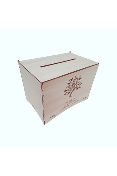 decoratiuniromania Wedding gift box, baptism gift box, event gift box, wedding money box, wooden gift box, 30x20x20CM