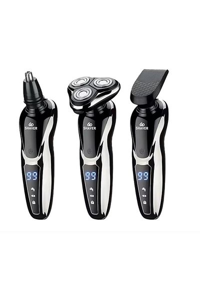 SHAVER Aparat De Ras 3 In 1 4d Cu Ecran Lcd Si Incarcare Rapida – Multifunctional, Rezistent La Apa