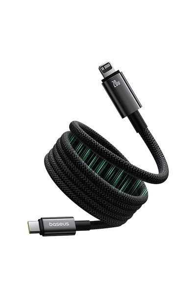 Baseus Tungsten Gold Magnetic Type-C to Lightning Cable, 20W PD Fast Charge, Braided, 1M – Black