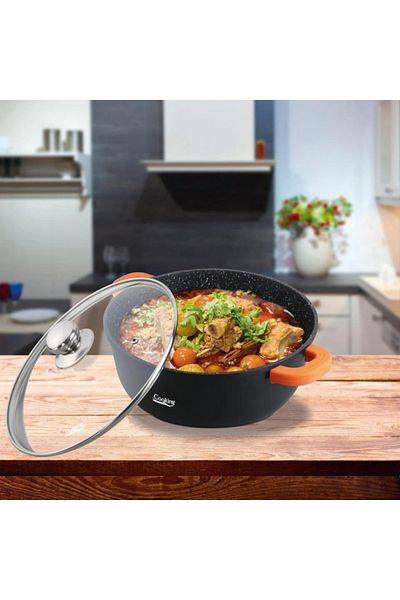 Cooking by Heinner Cast aluminum pot + lid Heinner HR-SCO-A0332A, capacity 10 L, 32x14.5 cm, Black