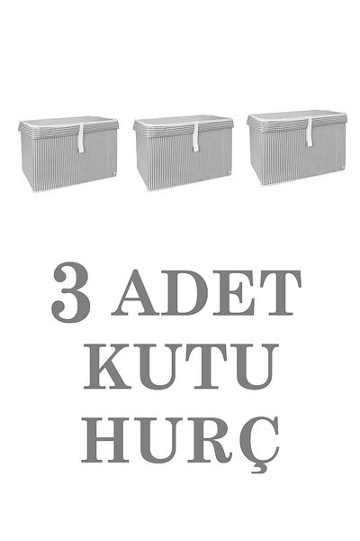 Enuverbi 3 Pieces - Multi-Purpose (Laundry-Storage-Organizing) Trash Can with Lid, Box Mini 40X30X26