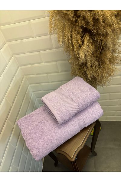 Explore Home 2 Pcs, Cotton, Bath, Towel - Lilac (Life Gift)