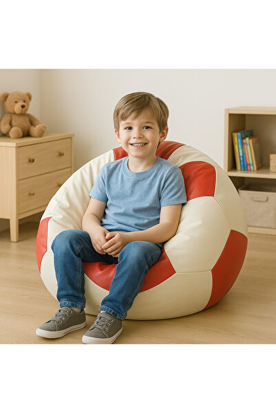 Pufumo SUNİ DERİ ÇOCUK PUF FUTBOL TOPU ARMUT KOLTUK