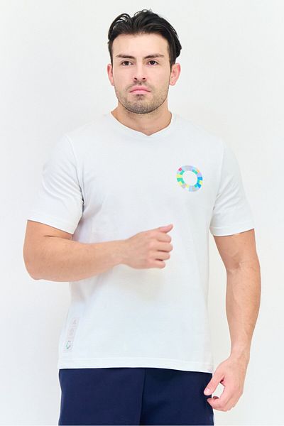 adidas Men Sportswear Fit Short Sleeves Outdoor T-shirt, White