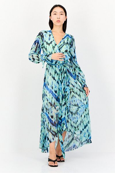 Kendall + Kylie Women Allover Print Belted Maxi Dress, Multicolor