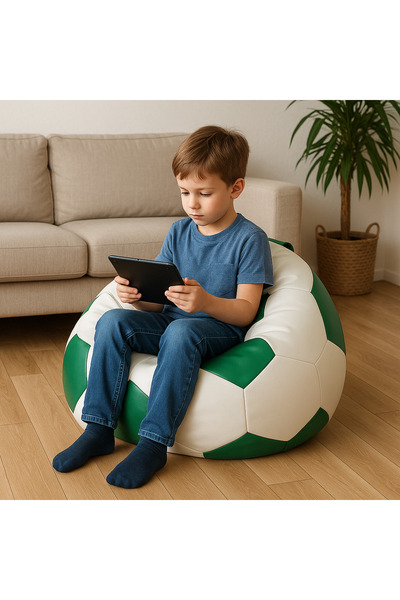 Pufumo SUNİ DERİ ÇOCUK PUF FUTBOL TOPU ARMUT KOLTUK