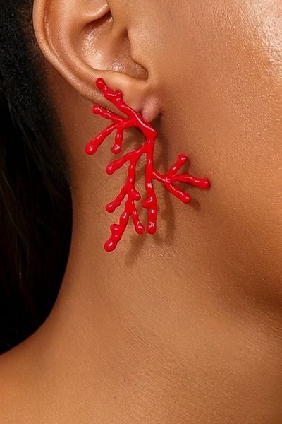 Pinty Design Coral Figure Red Women's Earrings