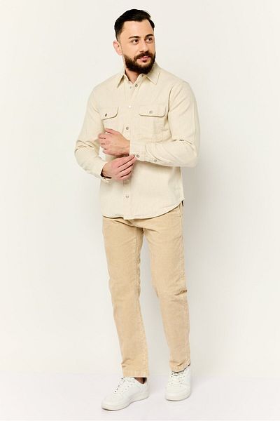 Esprit Men Textured Jacket Shirts, Beige