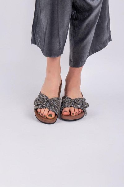 lovitto Single Buckle Stone Women's Slippers