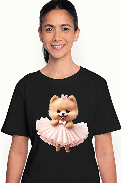 StoryGift Romania Tricou Femei cu Pomeranian dansand, caine, animal de compan...