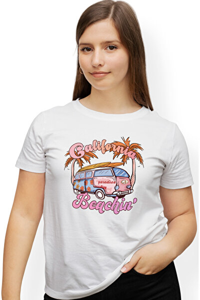 StoryGift Romania Tricou Femei cu mesajul "California beachin'", vara, vacant...