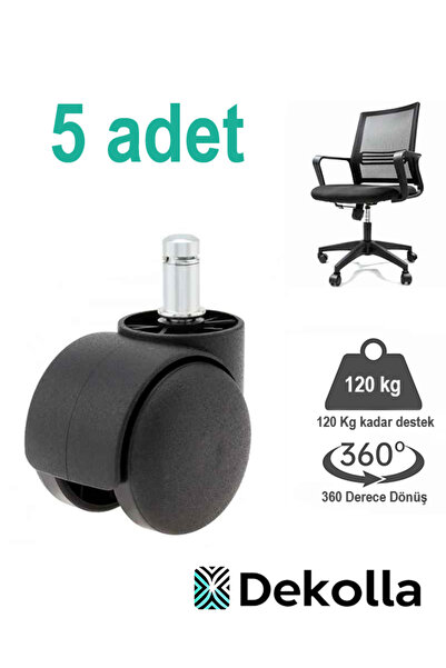 Home Ofis Koltuğu Oyuncu Koltuğu Sandalye Tekerleği Pimli 5 Adet 120 Kg Taşır