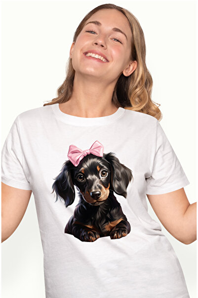 StoryGift Romania Tricou Femei cu o catelusa neagra, ilustratie, curiozitate,...