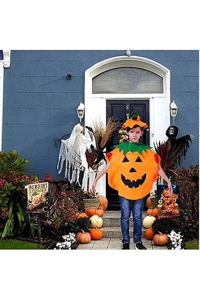 zola Set costumas Halloween copii dovlecel, Zola®, 3 piese, costum, palarie si geanta, 3 ani +