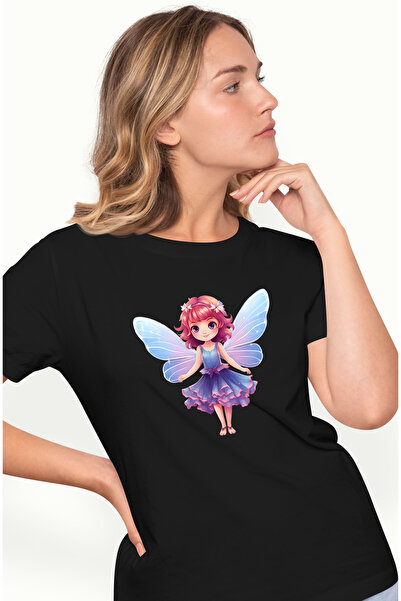 StoryGift Romania Tricou Femei cu o zana vesela si imbujorata, ilustratie, ar...