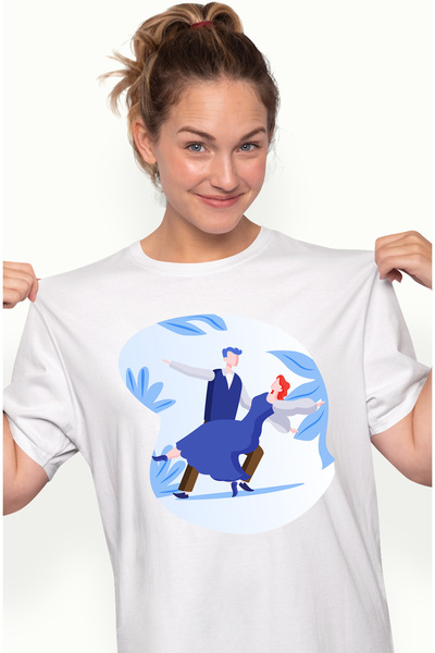 StoryGift Romania Tricou Femei Cu Dans, Pereche, Dansatori, Multicolor cu imp...