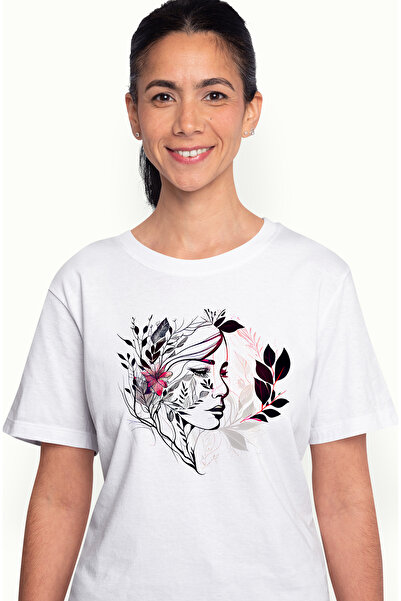 StoryGift Romania Tricou Femei cu o fata de femeie, ilustratie, arta abstract...