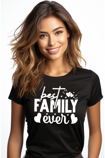 StoryGift Romania Tricou Femei cu inimioare pentru cea mai tare familie dinto...