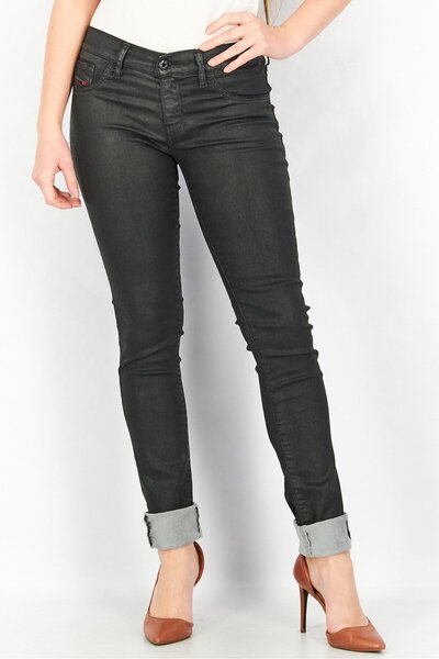 Diesel Women Super Slim Low Waist Plain Skinny Jeans, Black