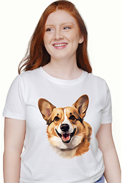 StoryGift Romania Tricou Femei cu un catel bucuros, ilustratie, jucaus, pentr...