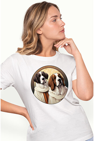 StoryGift Romania Tricou Femei cu 2 caini imbracati cu haine de epoca, ilustr...