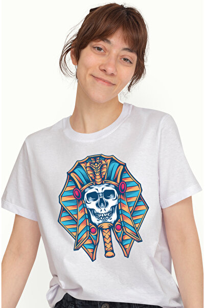 StoryGift Romania Tricou Femei Cu Craniu, Faraon, Palarie, Cobra, Egiptul Ant...