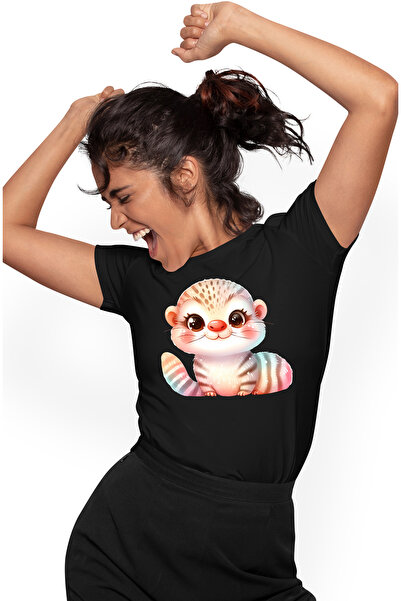 StoryGift Romania Tricou Femei cu o vidra micuta vesela, ilustratie, curiozit...