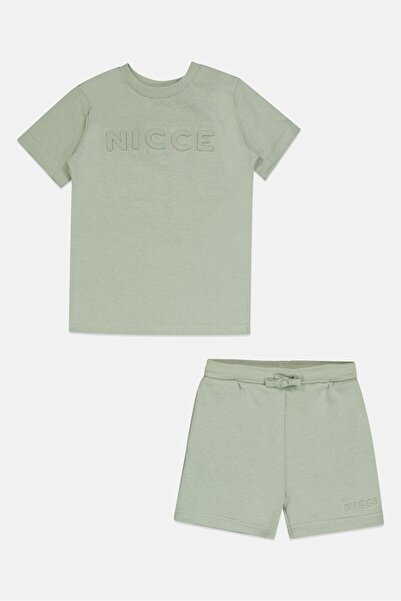 Nicce Toddlers Boy 2 Pieces Brand Logo T-Shirt And Short Set, Slate Green