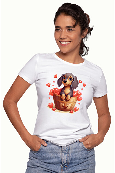 StoryGift Romania Tricou Femei cu un catelus care sta intr-o copaita, ilustra...