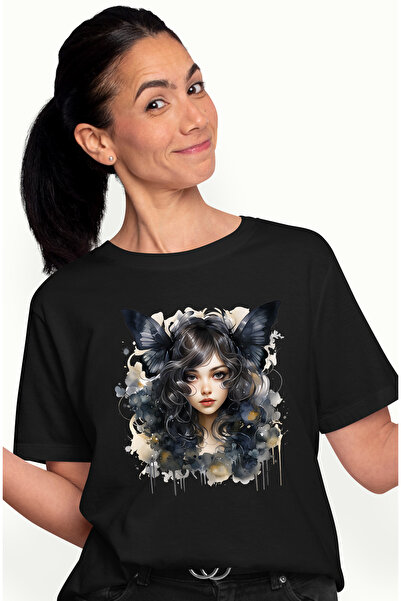 StoryGift Romania Tricou Femei cu o fata draguta in natura, ilustratie, abstr...