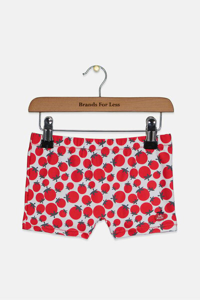 tutto piccolo Toddlers Girls Pull,On Printed SwimShorts, Red