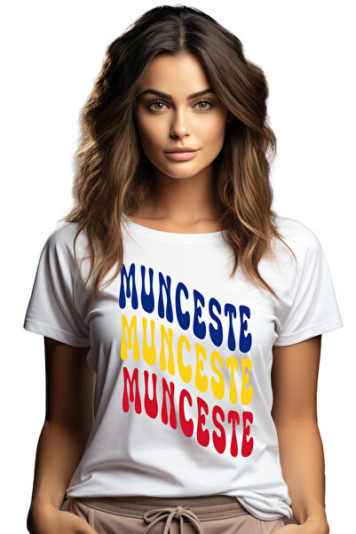 StoryGift Romania Tricou Femei Cuvantul Munceste, in Culorile Steagului Roman...