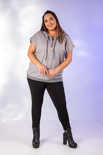 Roxxlen 12224123 Γυναικείο 12224123 Φούτερ με μάτια πουλιού Γκρι