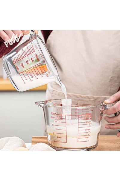 PUFO glass measuring cup with handle, 500 ml, transparent