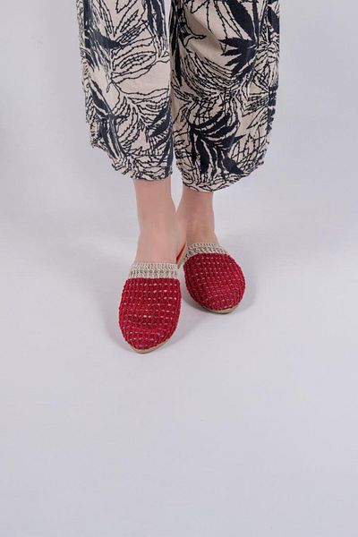 lovitto Closed Toe Colorful Knitwear Women's Slippers