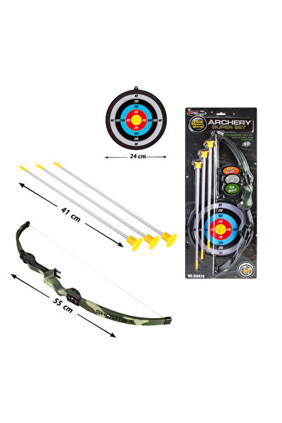 ACTION ONE Camouflage bow with 3 arrows and target, 55cm
