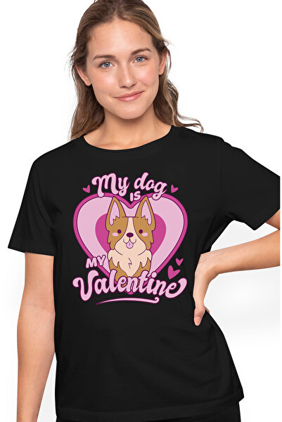 StoryGift Romania Tricou Femei Cu Caine Inimioara, Mesaj In Engleza My Dog Is...